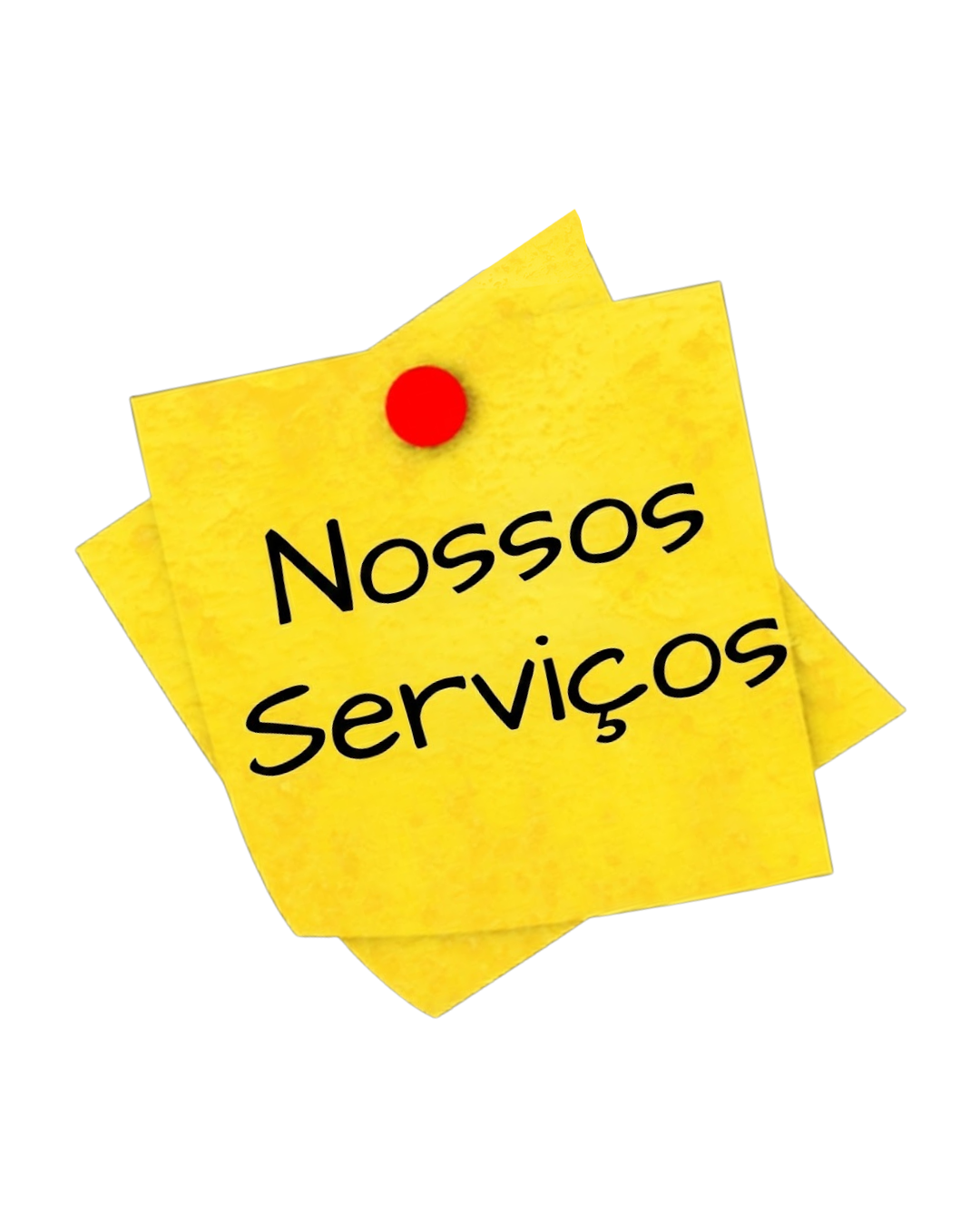Ilustração em post-it com o texto Nossos Serviços