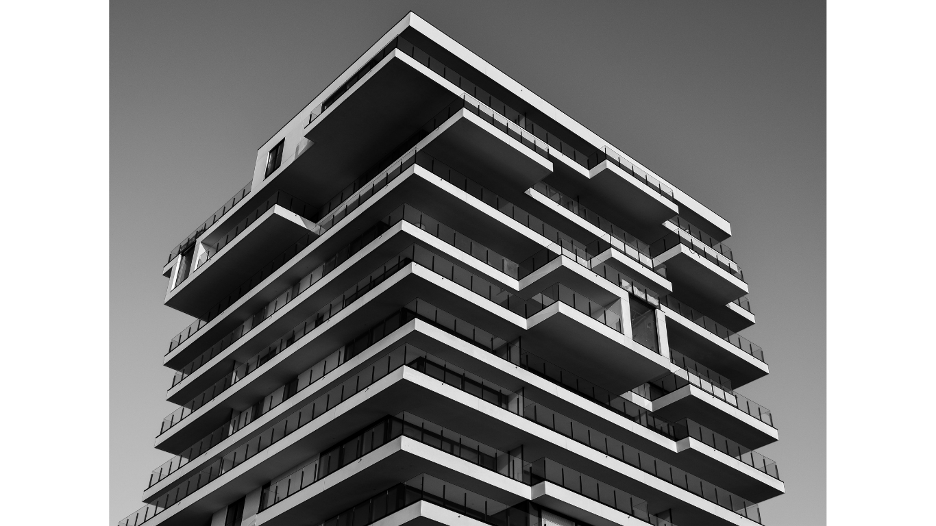 Edifício moderno representando condomínios administrados